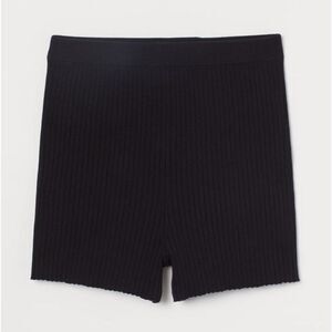 H&M Black Ribbed Sweater Shorts | S
